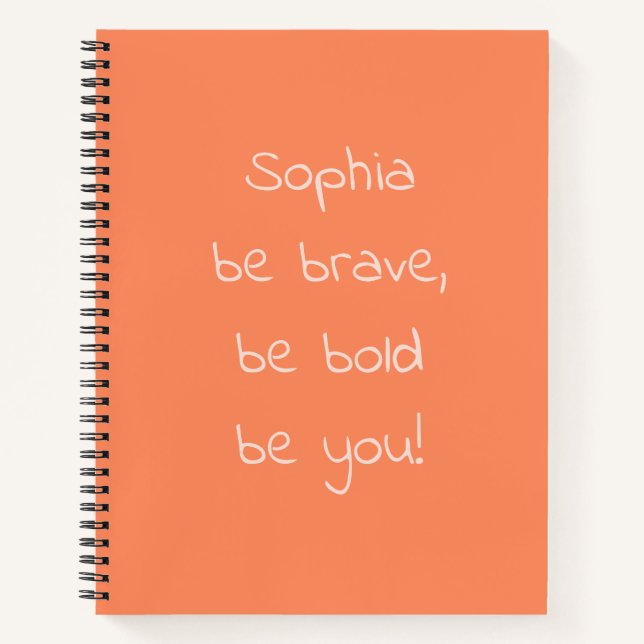 Minimalist Plain Orange Be You Message Notebook (Front)