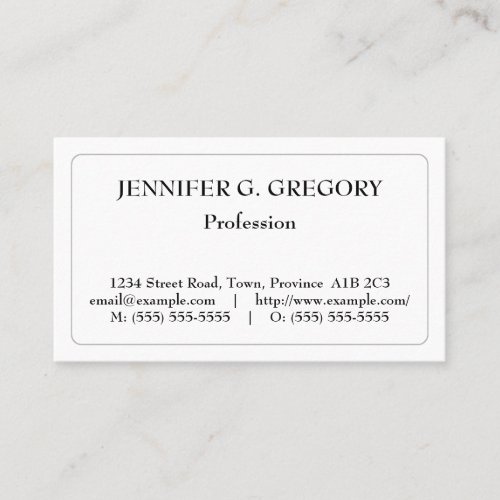 Minimalist  Plain Professional Business Card