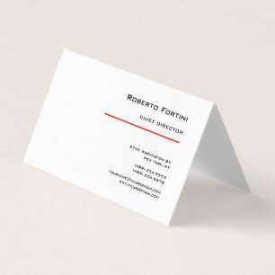 Minimalist Plain Red White Modern Business Card