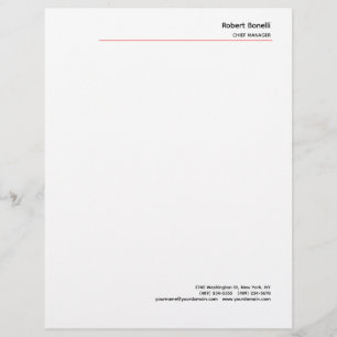 Minimalist Plain Red White Modern Letterhead