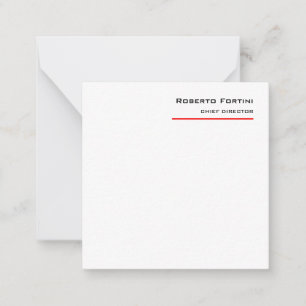 Minimalist Plain Red White Modern Note Card