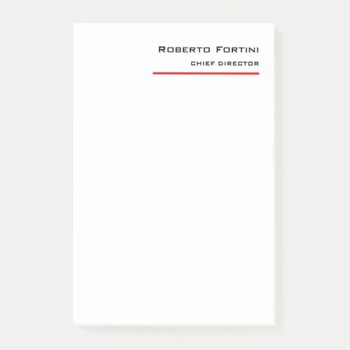 Minimalist Plain Red White Modern Post_it Notes