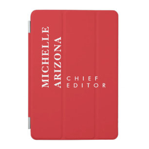 Minimalist Plain Red & White Professional Modern iPad Mini Cover