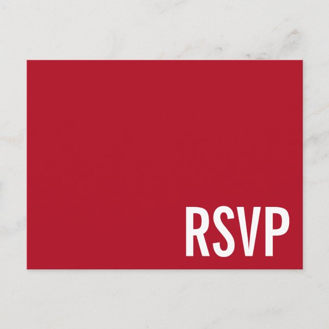 Minimalist & Plain "RSVP" Postcard (Front)