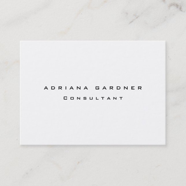 Minimalist Plain Simple Black & White Professional Business Card (Front)