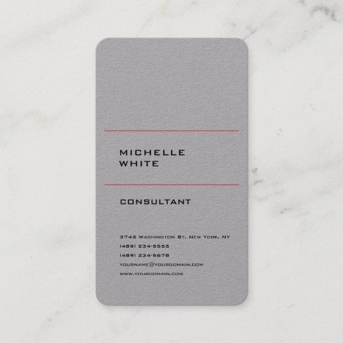 Minimalist Plain Simple Grey Professional Business Card