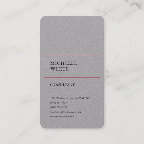Minimalist Plain Simple Premium Grey Professional Business Card