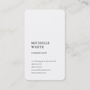 Minimalist Plain Simple White Professional Business Card