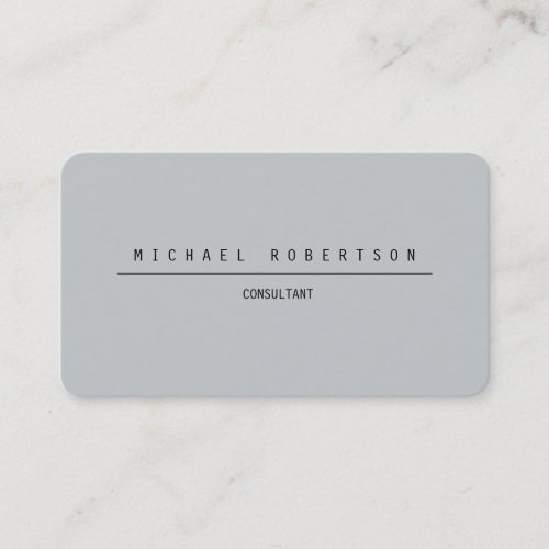 Minimalist Plain Unique Special Grey Business Card