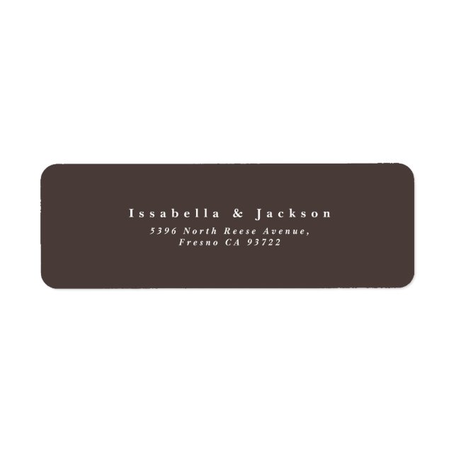 Minimalist Plain Wedding Return Address Labels  (Front)