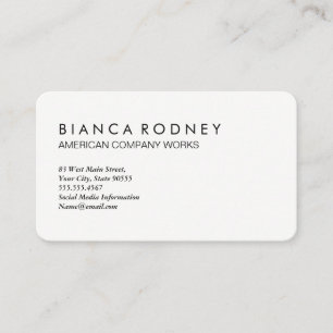 Minimalist Plain White and Gray Business Card