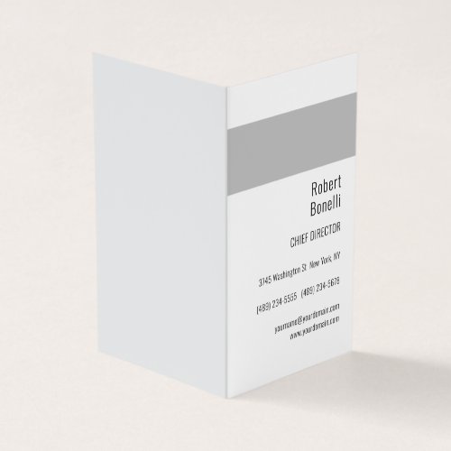 Minimalist Plain White Grey Modern Business Card