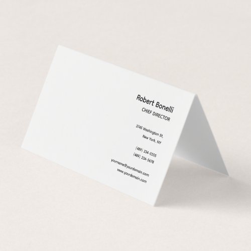 Minimalist Plain White Modern  Business Card