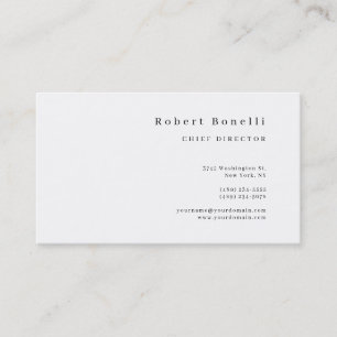 Minimalist Plain White Modern Business Card