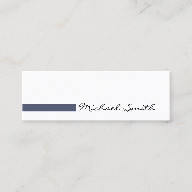 Minimalist Plain White Modern Independence Mini Business Card (Front)