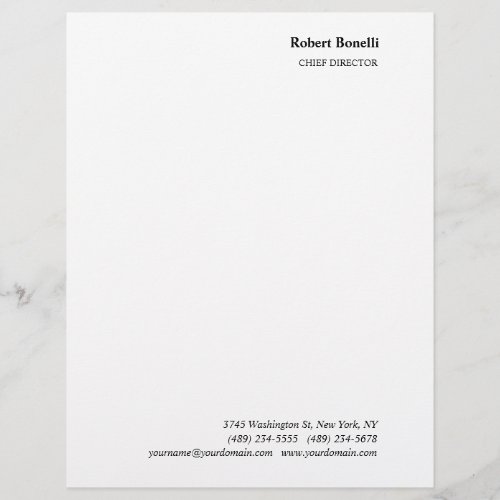 Minimalist Plain White Modern Letterhead