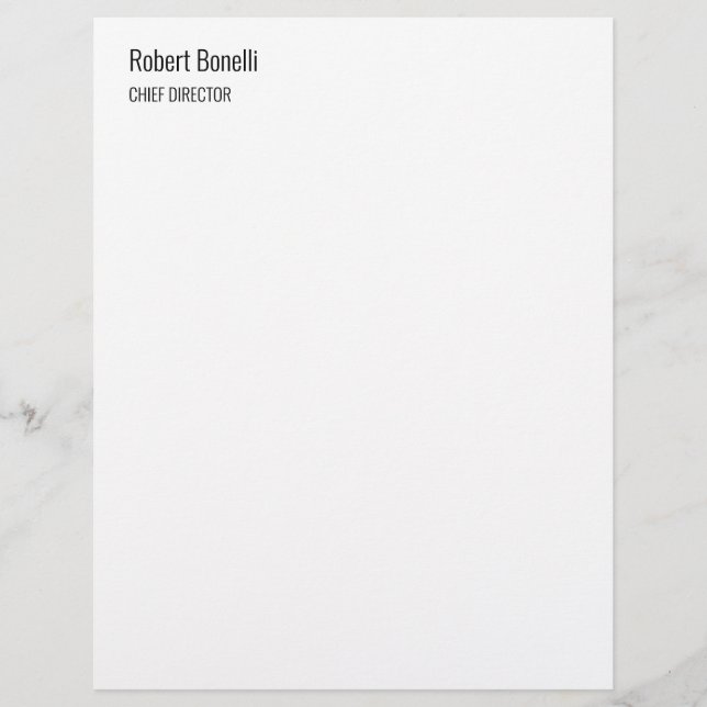 Minimalist Plain White Modern Letterhead (Front)
