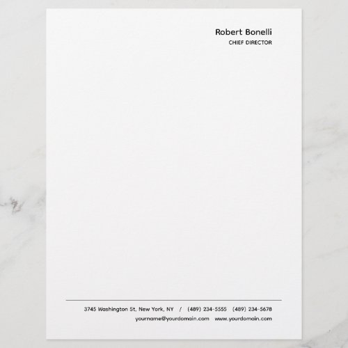 Minimalist Plain White Modern  Letterhead