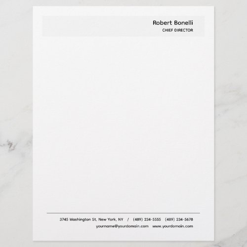 Minimalist Plain White Modern  Letterhead