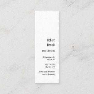 Minimalist Plain White Modern Mini Business Card