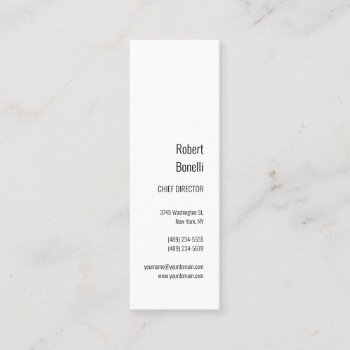 Minimalist Plain White Modern Mini Business Card by hizli_art at Zazzle