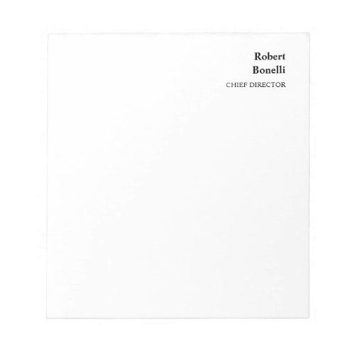 Minimalist Plain White Modern Notepad