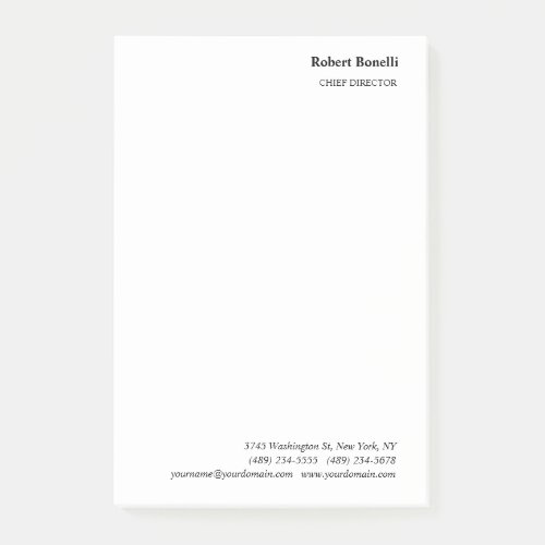 Minimalist Plain White Modern  Post_it Notes