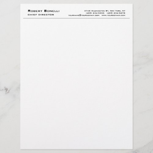 Minimalist Plain White Modern Professional Letterhead