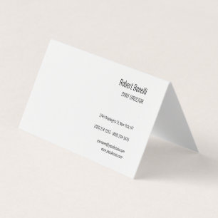 Minimalist Plain White Modern Standard Size Business Card