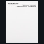 Minimalist Plain White Modern Standard Size Letterhead<br><div class="desc">You can easily change the fonts and colors. You can also add your logo and the background image as you like.</div>