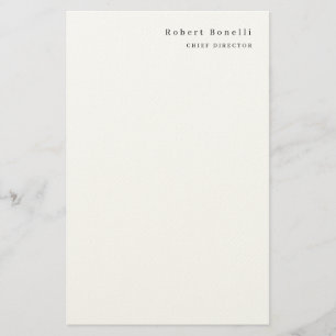 Minimalist Plain White Modern Stationery