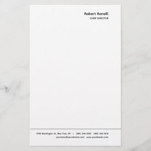 Minimalist Plain White Modern  Stationery