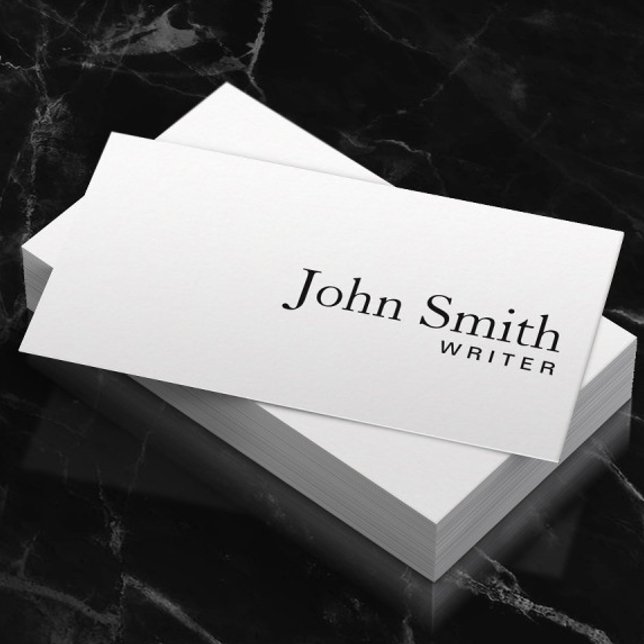 Minimalist Plain White Writer Editor Business Card (Creator Uploaded)