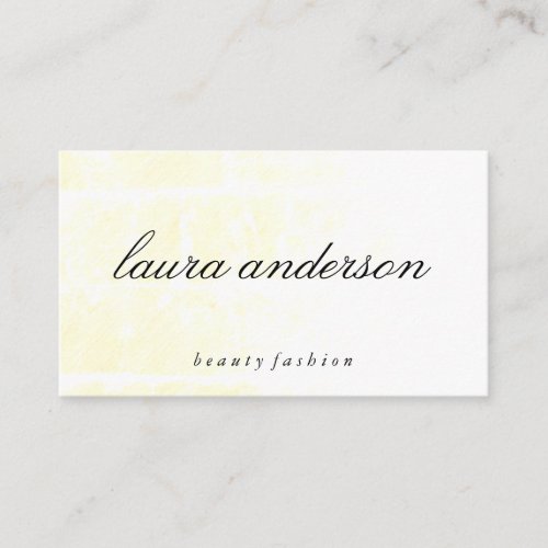 Minimalist Plain Yellow with Cursive Text Business Card