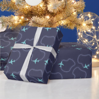 Minimalist plane  wrapping paper