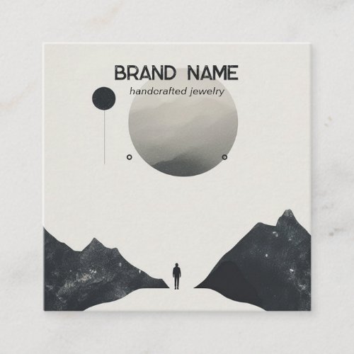 Minimalist Planet Earring Display Square Business Card