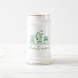 Minimalist Plant Mom Cute Plant Lover Beer Stein