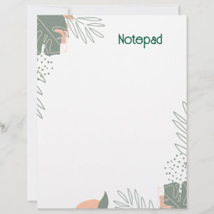 Minimalist plant paper notebook