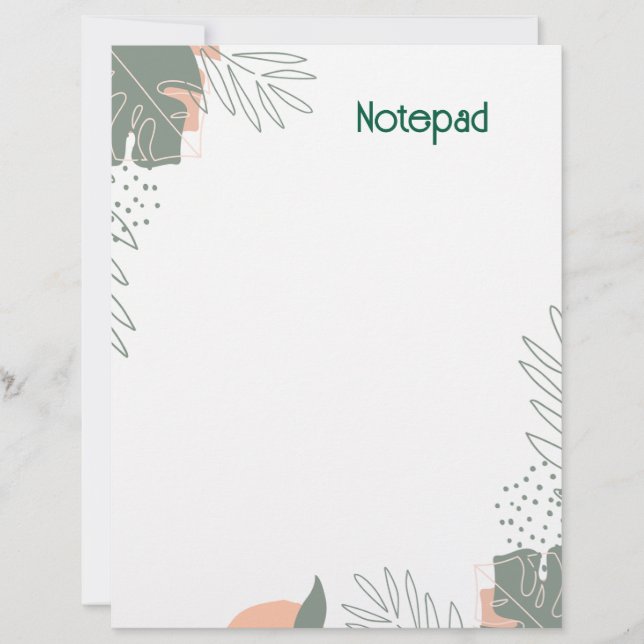 Minimalist plant paper notebook (Front)