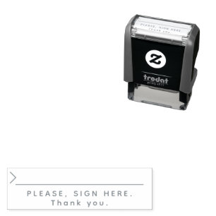 Minimalist Please sign here thank you with line Self-inking Stamp