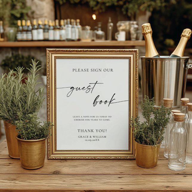 Minimalist Please Sign Our Guestbook Wedding Sign (Creator Uploaded)