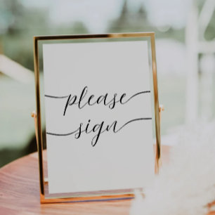 Minimalist Please Sign, Wedding Guestbook Invitation