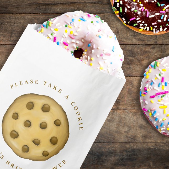 Minimalist Please Take A Cookie Bridal Shower Favor Bag (Minimalist Please Take a Cookie bridal shower favor bag perfect for dessert tables and treats.)