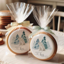 Minimalist Polar bear baby shower Sugar Cookie