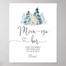 Minimalist polar bear mom-osa bar Poster