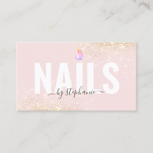 Minimalist Polish Nail Beauty Salon QR Code Pink Calling Card