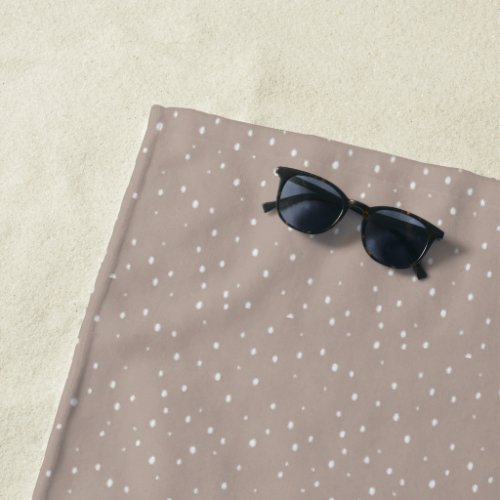 Minimalist Polka Dot Design in Muted Tones Beach Towel