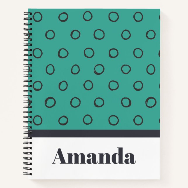 Minimalist Polka Dot Pattern Notebook (Front)