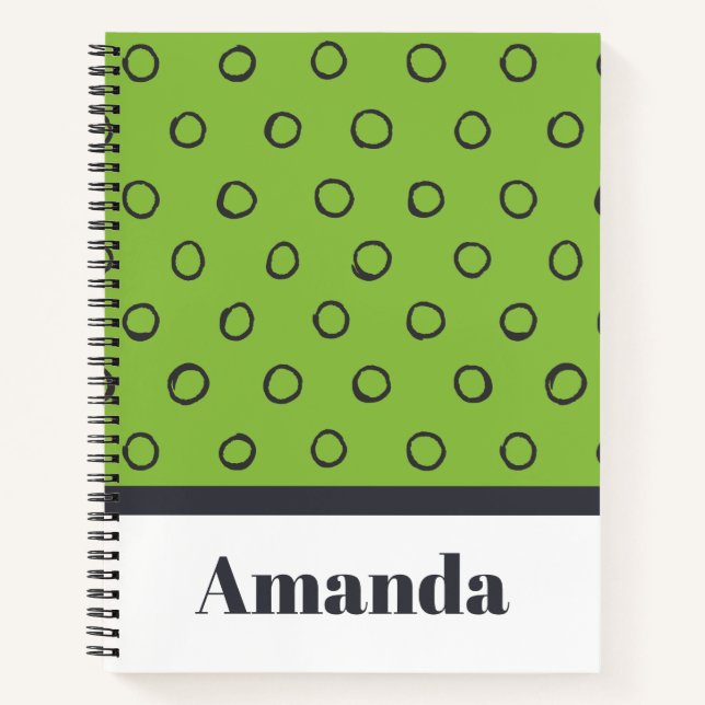 Minimalist Polka Dot Pattern Notebook (Front)