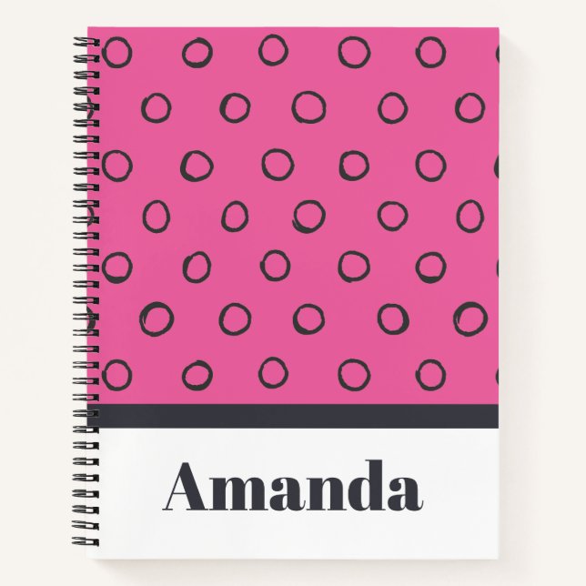 Minimalist Polka Dot Pattern Notebook (Front)